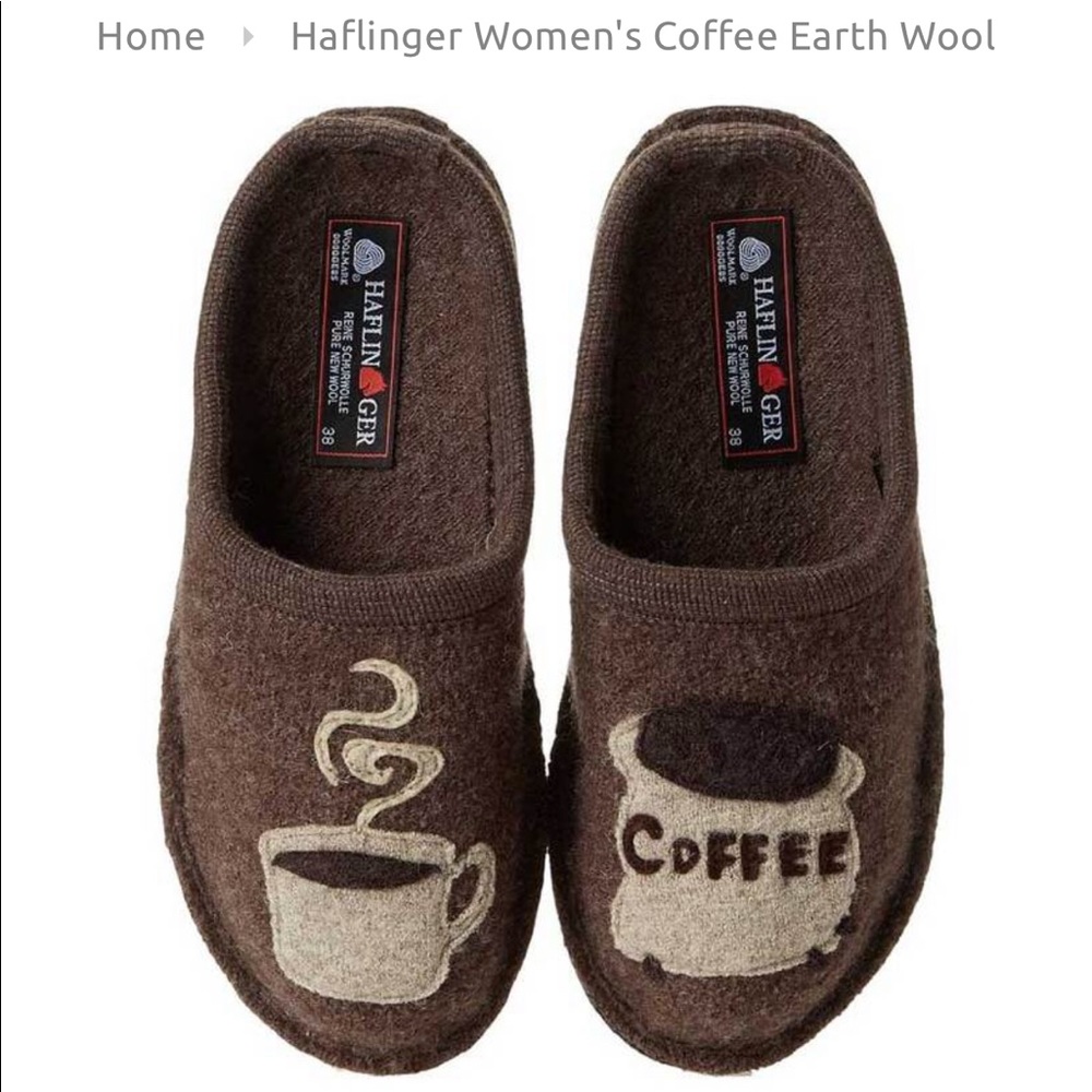 Haflinger Boiled Wool Coffee Slippers/Mules 40/9